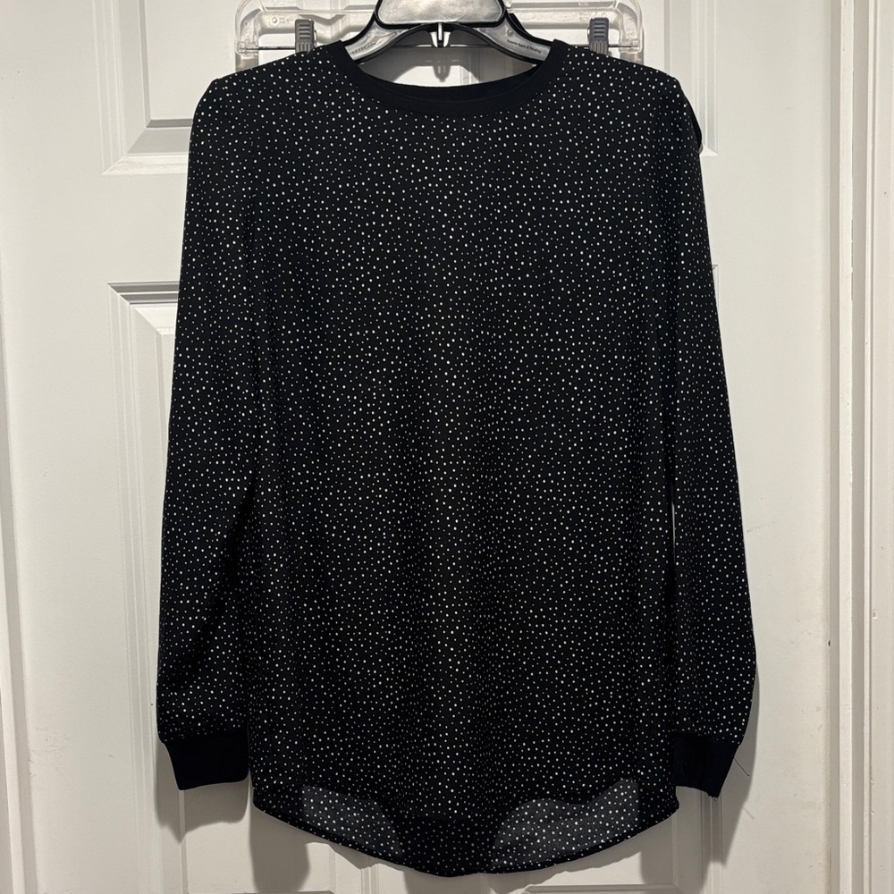 Jones New York Polka Dot Long Sleeve Top